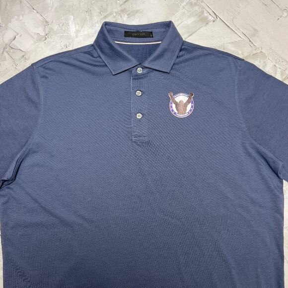 Greyson Omaha Golf Polo Mark Messier Foundation SIZE L Blue Short Sleeve Shirt - Picture 6 of 13